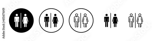 Toilet icons set. Toilet sign. Man and woman restroom sign vector. Male and female icon