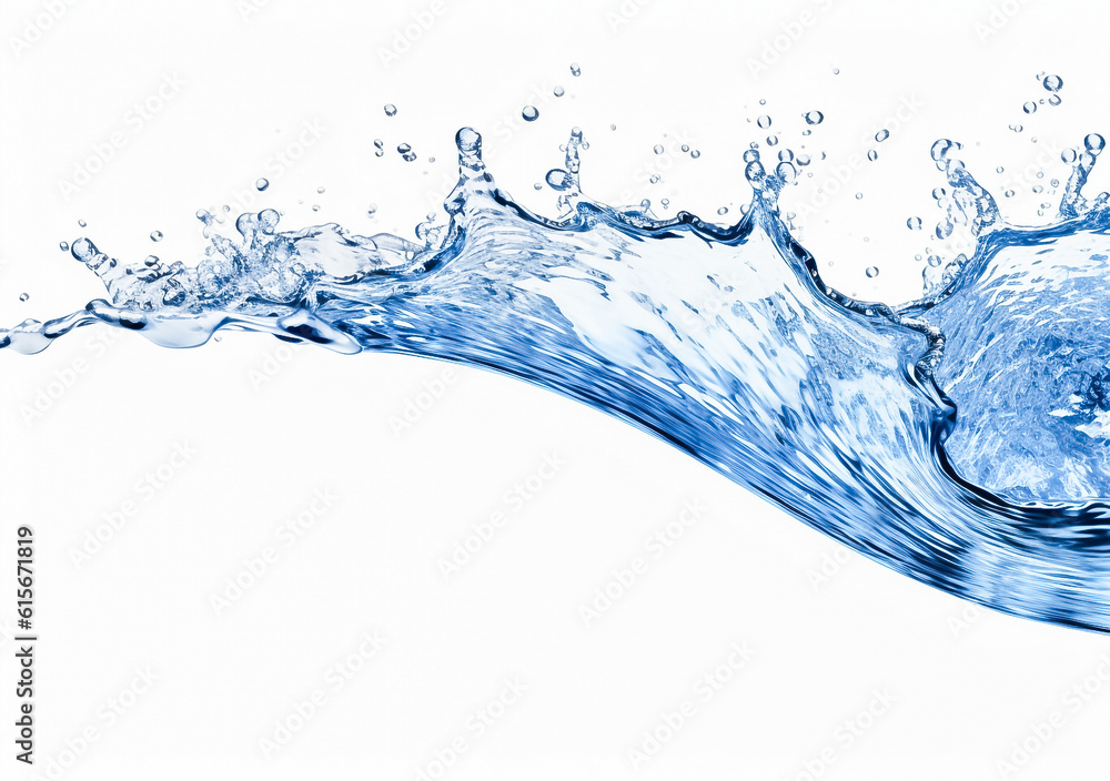 custom made wallpaper toronto digitalA pure and transparent water splash emerges against a clean white background, creating a captivating visual impact. generative AI.
