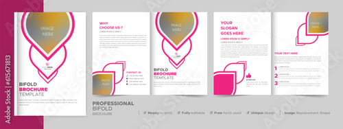 Corporate Bi-fold Brochure Template, Catalog, Booklet Template Design. Fully Editable.