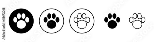 Paw icons set. Paw Print icon