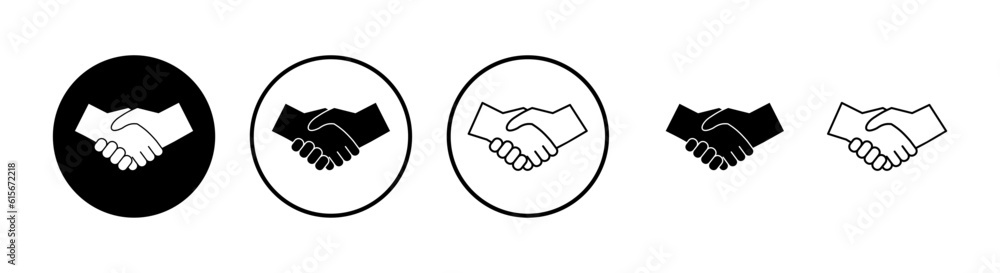 Handshake icons set. Business handshake. contract agreement. Trust icon vector. Deal. Done. partnership icon Handshake icons set. Business handshake. contract agreement. Trust icon vector. Deal. Done. partnership icon