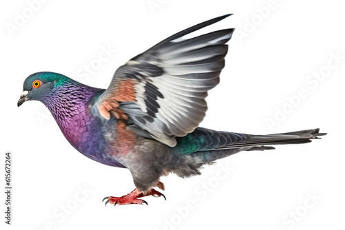 Pigeon isolate on white transparent background , PNG file , Created with Generative Ai Technology