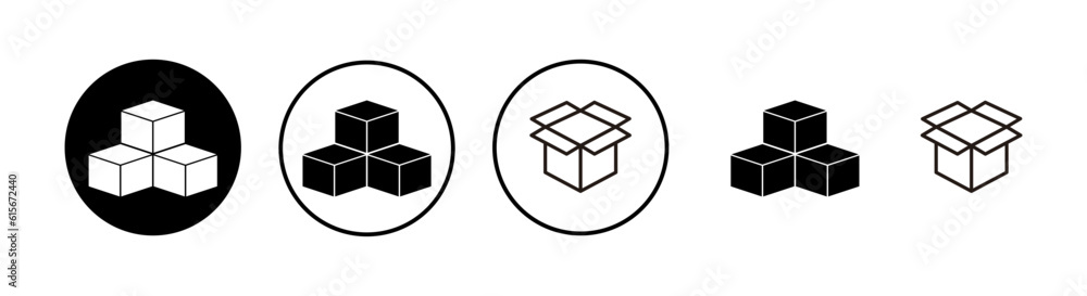 Open box icons set. Cardboard box, packaging open. Box icon vector Open box icons set. Cardboard box, packaging open. Box icon vector