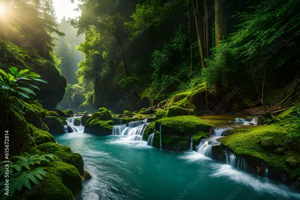 Obraz premium waterfall in the forest