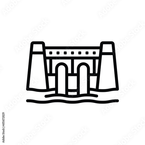Black line icon for dam 