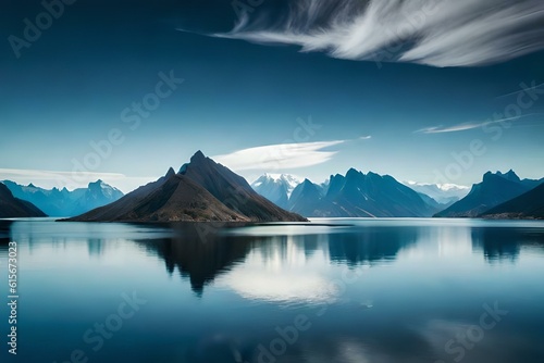 lake and mountains generated ai © kashif 2158