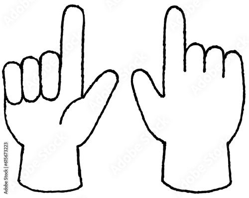 人差し指をさしている手のイラスト
