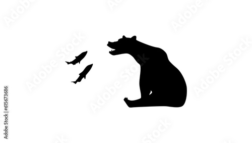 bear fishing silhouette