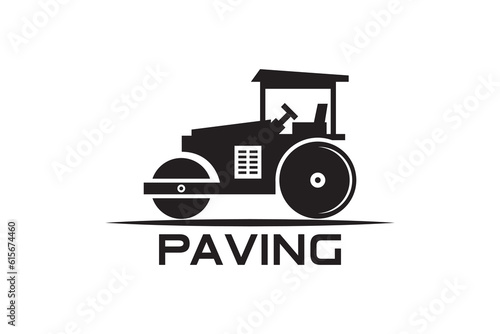 Paving machine logo design template