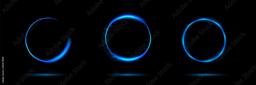 Neon swirl. Curve blue line light effect. Abstract ring background with glowing swirling background. Energy flow tunnel. Blue portal, platform. Magic circle vector. Neon swirl. Curve blue line light effect. Abstract ring background with glowing swirling background. Energy flow tunnel. Blue portal, platform. Magic circle vector.