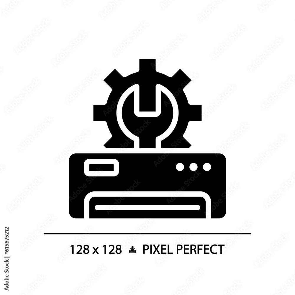 Ac repair black glyph icon. Maintenance service. Air conditioning repair. Appliance breakdown. Hvac unit. Silhouette symbol on white space. Solid pictogram. Vector isolated illustration Ac repair black glyph icon. Maintenance service. Air conditioning repair. Appliance breakdown. Hvac unit. Silhouette symbol on white space. Solid pictogram. Vector isolated illustration