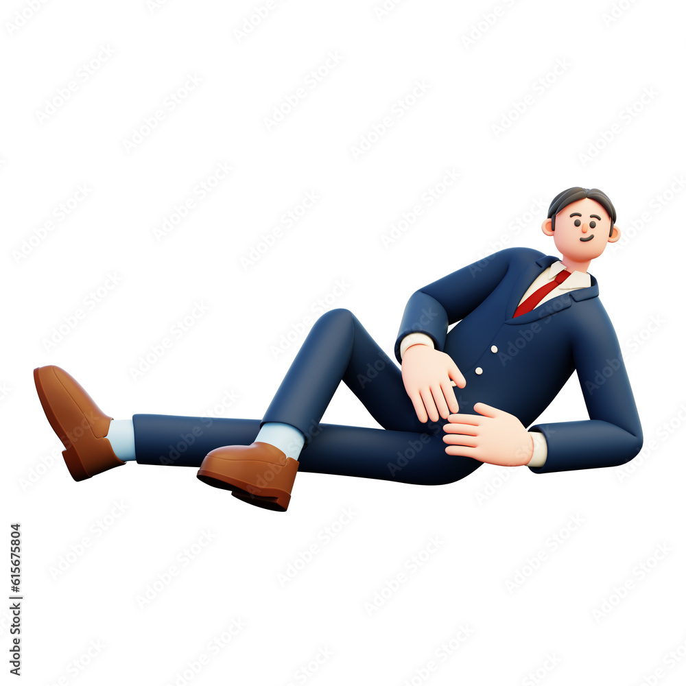 businessman relaxing on the floor