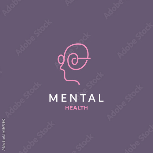 Mental Health Human Figure Monoline Logo