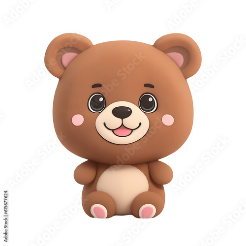 BEAR with happy faces, Chibi style, tiny, Cute, and transparent background.