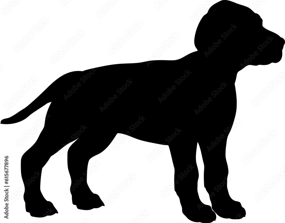Vizsla Dog puppies silhouette. Baby dog silhouette. Puppy