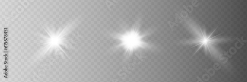 star on a transparent background light effect vector illustration. explosion with sparkles.Sun.magic