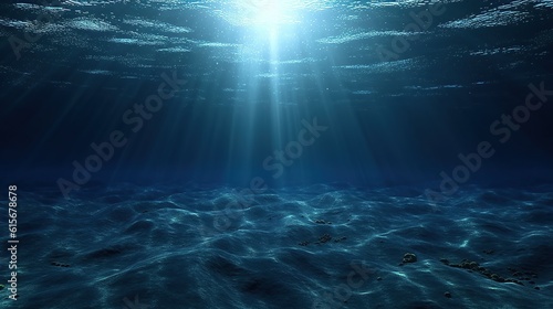 Dark blue ocean surface from underwater generative AI