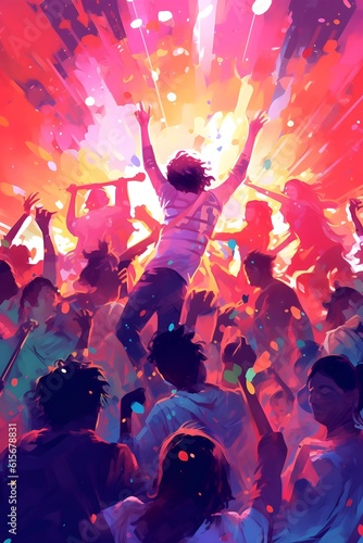 Excited crowd at concert