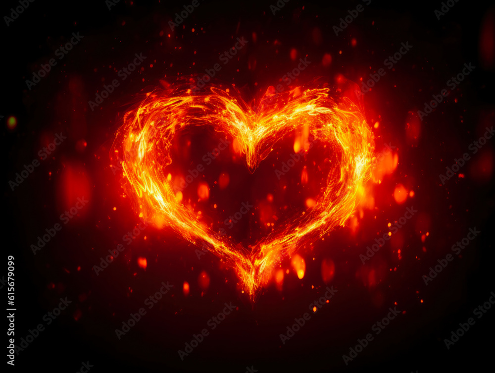 heart in fire ,Generative AI