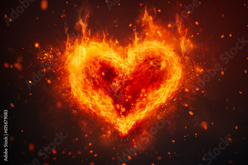 heart in fire ,Generative AI © HappyTime 17