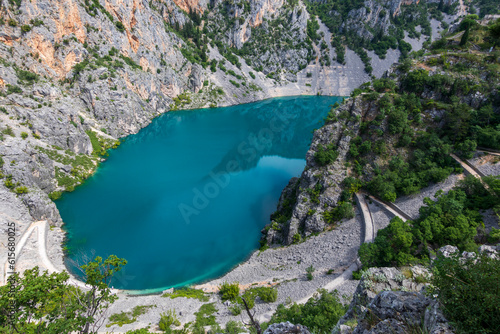 Blue lake called Modro Jezero at Imotski in Croatia.