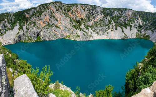 Fototapeta Naklejka Na Ścianę i Meble -  Blue lake called Modro Jezero at Imotski in Croatia.