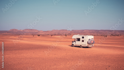 Road trip in motorhome in Africa- travel, adventure, family concept