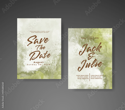 Save the date with watercolor background. Design for your invitation. © REZI