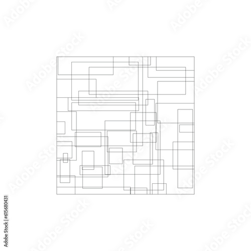 line & circle basic shapes used pattren in cool background