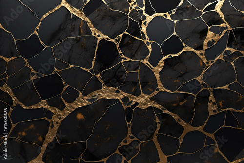  Photo Black and gold marble texture