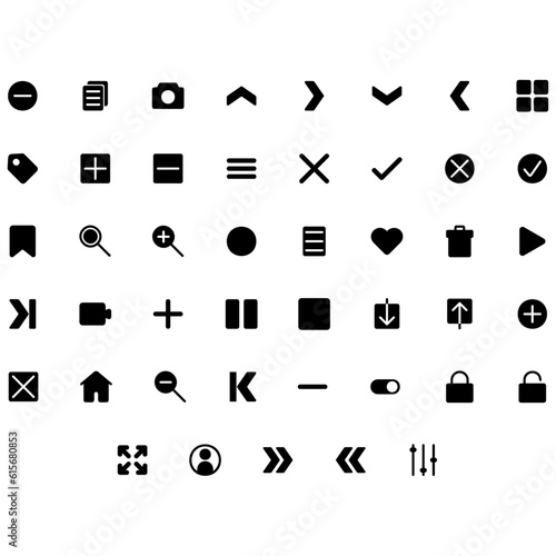Vector of Essential UI 1 Icon Set Solid. Perfect for user interface, new application.