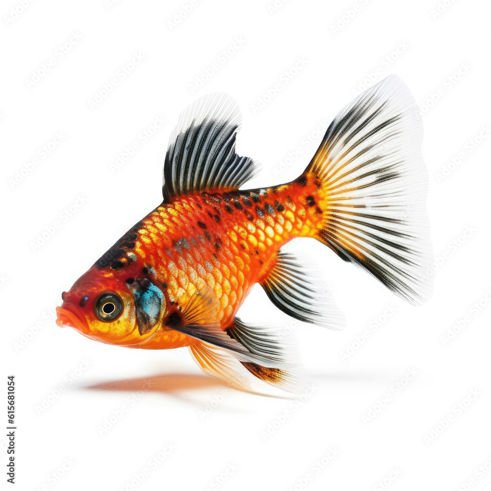 Platy fish (Xiphophorus maculatus) swimming near water surface Platy fish (Xiphophorus maculatus) swimming near water surface