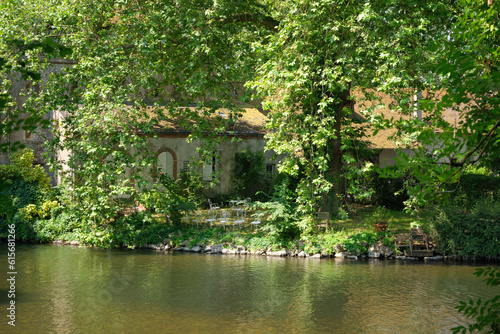 Tableau sur toile Loiret river in Olivet village. Centre-Val-de-Loire region