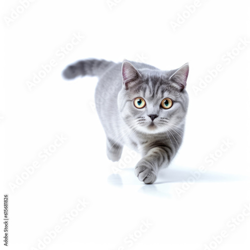 A Domestic Shorthair Cat (Felis catus) chasing a laser pointer © blueringmedia