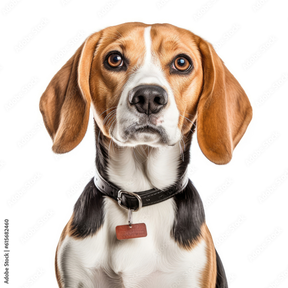A Beagle (Canis lupus familiaris) with a comical confused expression