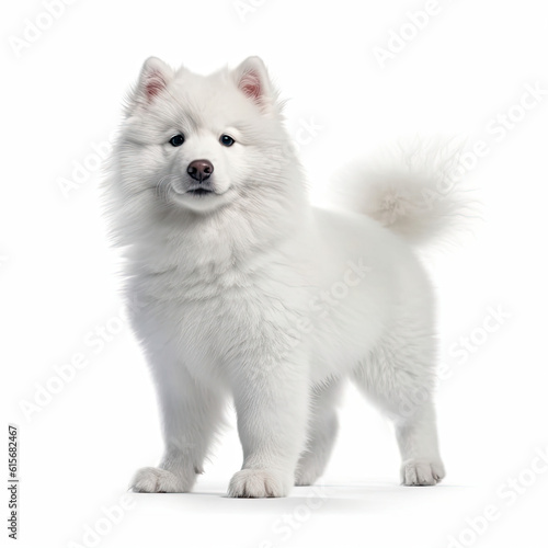 Wallpaper Mural A full body shot of a gorgeous Samoyed puppy (Canis lupus familiaris) Torontodigital.ca