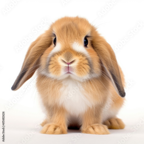 A Holland Lop Rabbit (Oryctolagus cuniculus) doing a binky