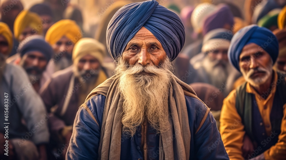 Sadhu at the Dashashwamedh Ghat in Varanasi, India. AI generated Illustration