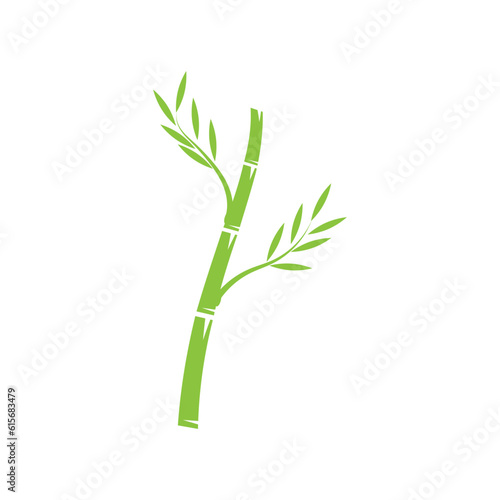 Fototapeta Naklejka Na Ścianę i Meble -  Bamboo with green leaf logo ilustration vector template