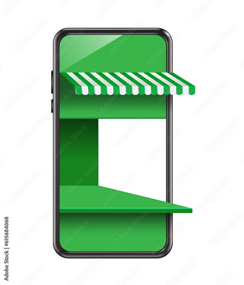 green smartphone store or shop on transparent background green smartphone store or shop on transparent background
