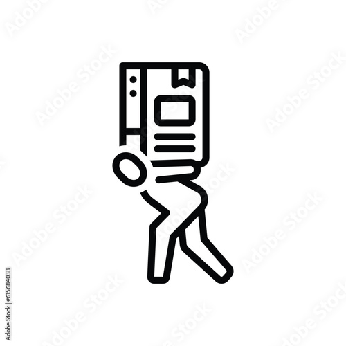 Black line icon for huge 