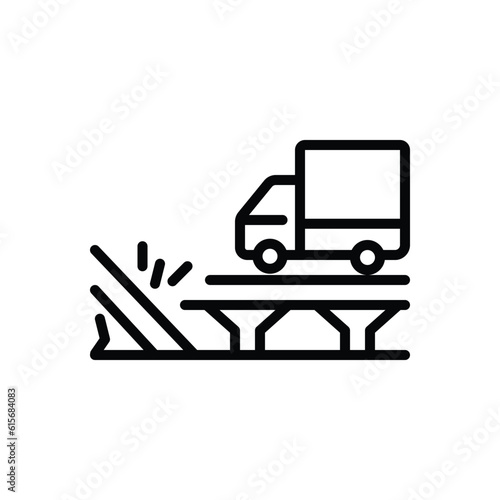 Black line icon for sudden 