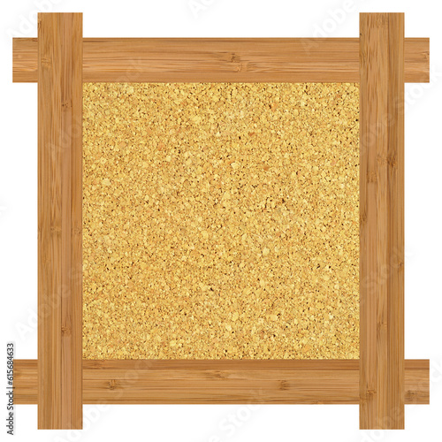 Wooden bamboo frame with square cork board