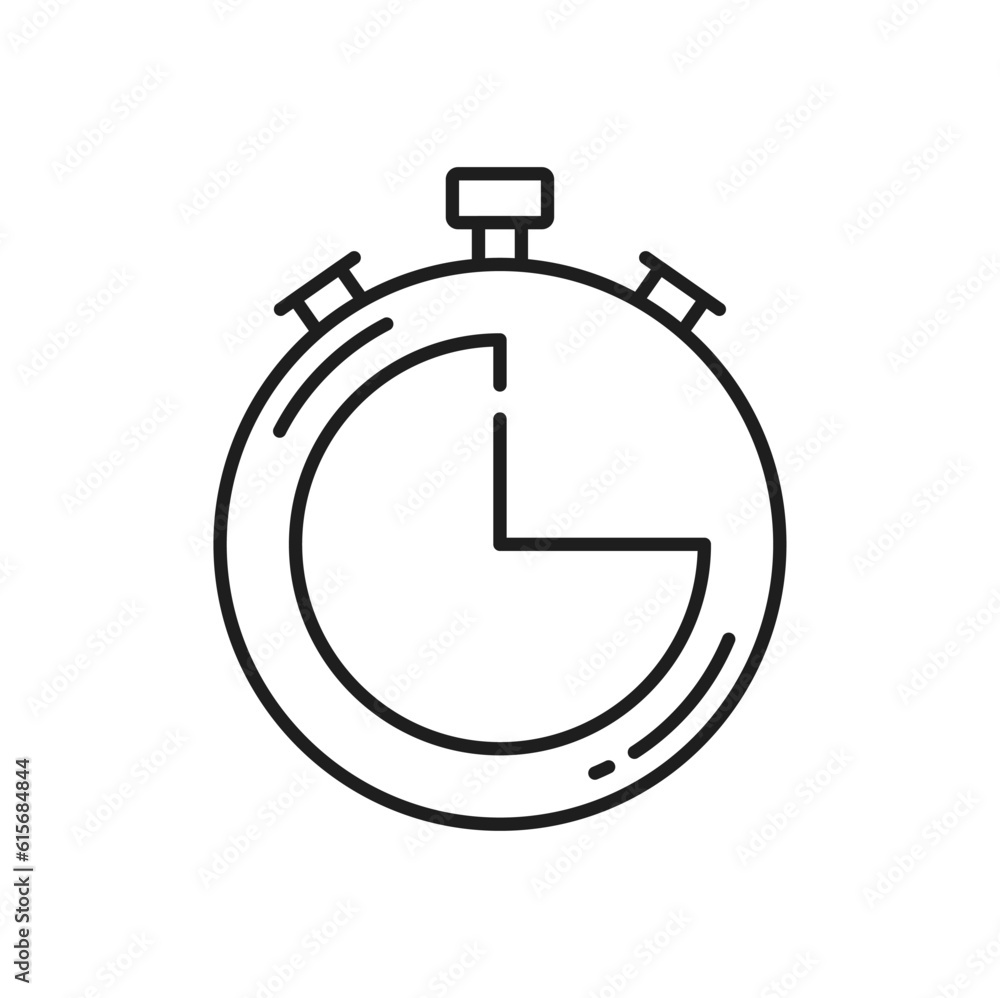 Speed tracker, deadline symbol isolated outline icon. Vector sport stop watch timer. Thin line countdown sign, training counter with button, chronometer Speed tracker, deadline symbol isolated outline icon. Vector sport stop watch timer. Thin line countdown sign, training counter with button, chronometer