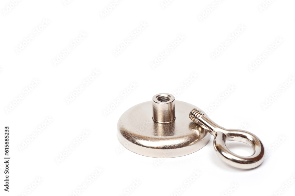 Powerful neodymium search magnet in the shape of a puck in a steel case with directional action. Powerful neodymium search magnet in the shape of a puck in a steel case with directional action.