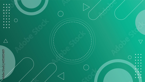 green abstract background teal green minimal background with geometric shapes. futuristic design for video background, banner, website landing page and backdrop
