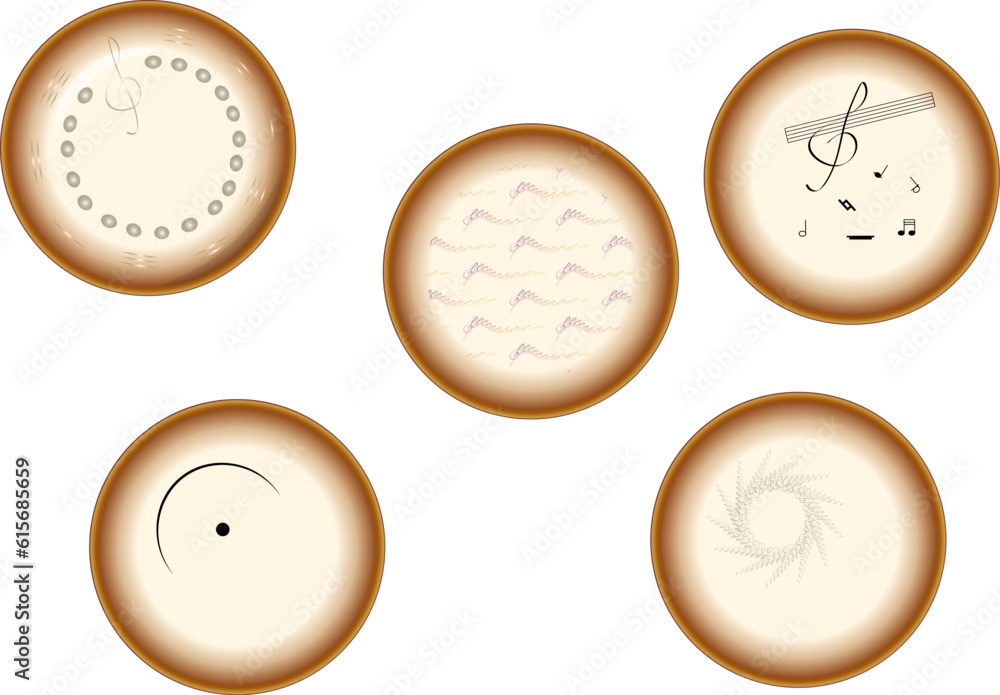 Stylized elements of musical notation for design. Stylized elements of musical notation for design.