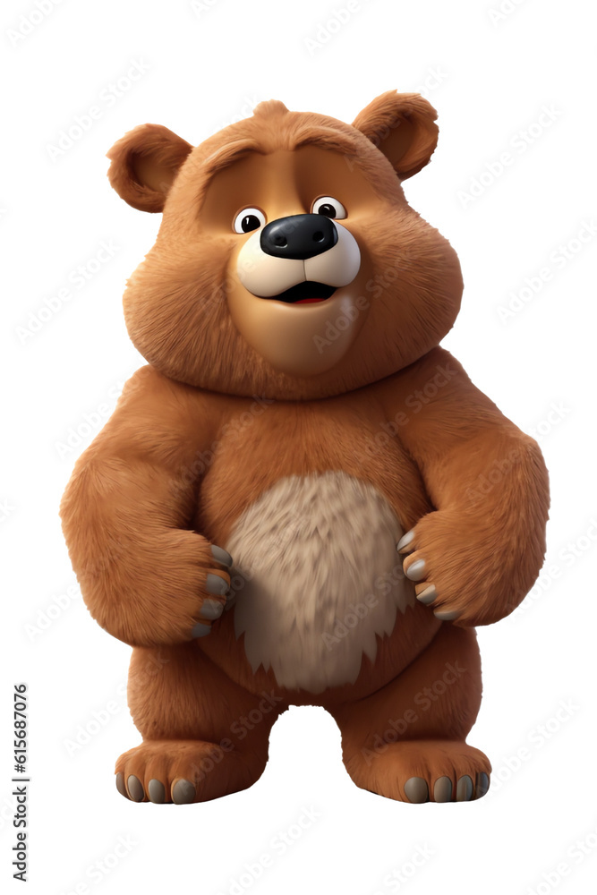 Cute Toy Kodiak Bear: Playful Baby Child Adventure in 3D. Generative AI Cute Toy Kodiak Bear: Playful Baby Child Adventure in 3D. Generative AI