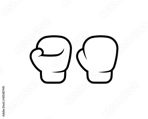 Boxing gloves icon outline style vector isolated on white background,