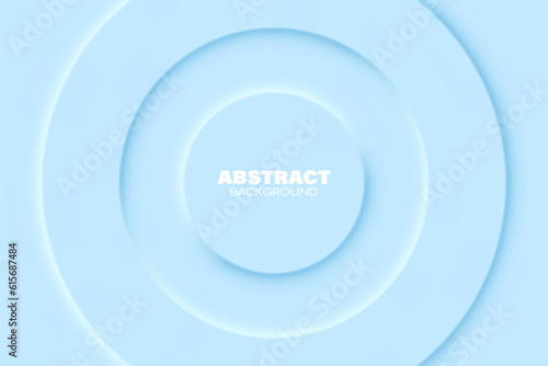 Abstract background illustration of blue circles in neomorphism style. Minimal wallpaper, background.